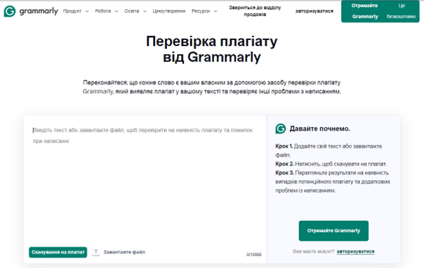 инструмент онлайн сервису для проверки уникальности Grammarly-картинка