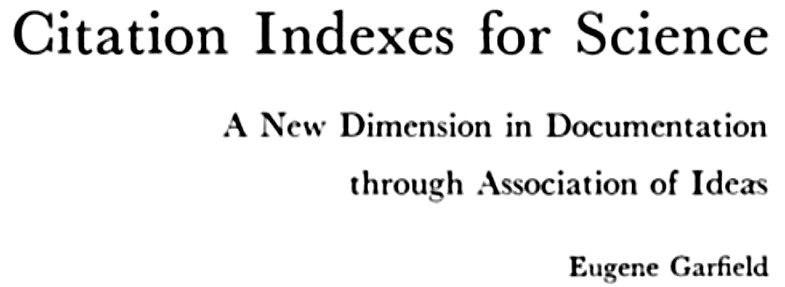 Citation Indexes for Science (скріншот статті)-картинка