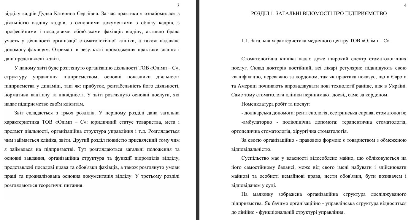 В отчёте приведена характеристика структуры клиники 2-картинка